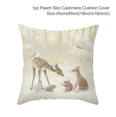 Christmas Elk Tree Cushion Cover