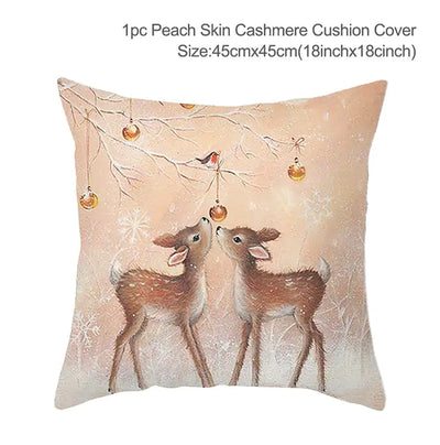 Christmas Elk Tree Cushion Cover